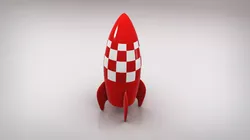 Cartoon Rocket Low-poly 3D model