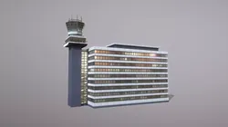 Control Tower EHAM Building Tower Amsterdam Airport Schiphol Low-poly 3D model