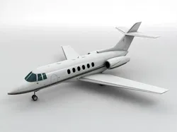 Hawker 800XP Jet Aircraft Low-poly 3D model