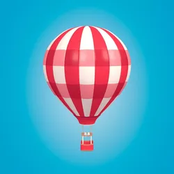 Hot Air Balloon Low-poly 3D model