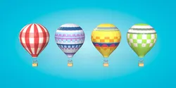 Hot Air Balloons Low-poly 3D model