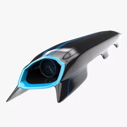 Hyperloop futuristic high speed train 3D model