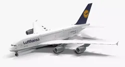 Jet Airliner Airbus A380 Lufthansa Low-poly 3D model