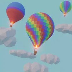 Low Poly Hot Air Balloon Low-poly 3D model