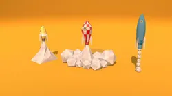 Low Poly Rockets rocket 3D model