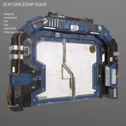 Lowpoly Scifi Spaceship Door Low-poly 3D model