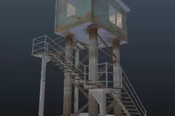 Metal Watch Tower Dusty Low-poly 3D model