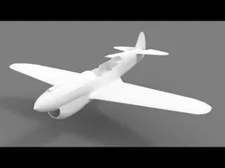 P-40 Warhawk Low-poly 3D model