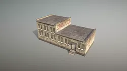 Railway House RW Building Low-poly 3D model
