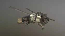 Skyguard Oerlikon area defense system Low-poly 3D model