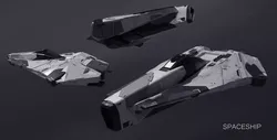 Spaceship three spaceships Low-poly 3D model