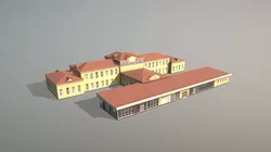 Airport Terminal URKK Terminal International Low-poly 3D model