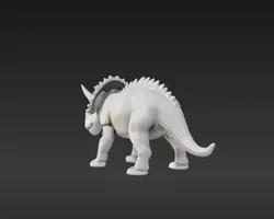Articulated Triceratops Figure for 3D Printing – Flexible Joints and Detailed Anatomy