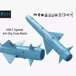 ASM-2 Japanese Anti-Ship Cruise Missile 3D model