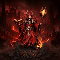 Bloodbound Realms – Demon – Cindergrimoire Warlock (Dark Fantasy 3D Printable Miniature STL)
