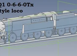 Bulleid Q1 loco variations 0-6-6-0Tx Leader style Boiler type B 1/87 scale
