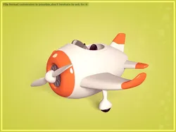 Cartoon Plane Low-poly 3D model