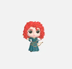 Chibi Vinyl Figure of Princess Merida - Stylized 3D Toy Concept