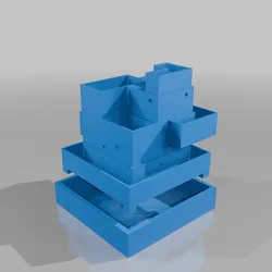 Cubic planter with drains