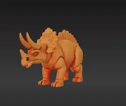 Detailed Triceratops Articulated Figure with Flexible Joints – 3MF Ready