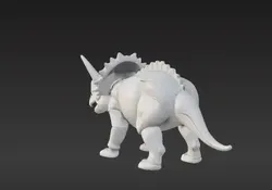 Detailed Triceratops Flexi Toy with Seamless Design and 3MF Ready Files