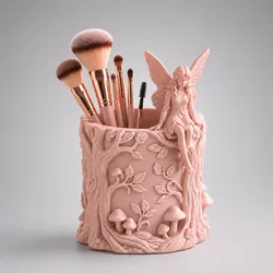 Fairy Makeup Brush Holder STL – Cottagecore Vanity Organizer