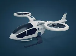 Fantasy Futuristic Helicopter - Generic Taxi Drone - VTUAV VTOL Low-poly 3D model