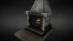 Fireplace with Witch Pot