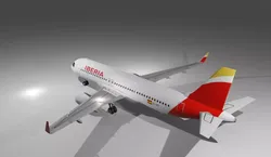 Iberia airbus a320neo 3D model Low-poly 3D model