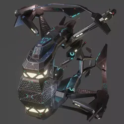 Low Poly Alien Fighter Low-poly 3D model
