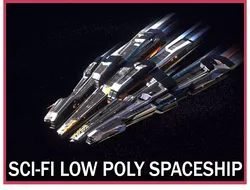 Lowpoly Sci-Fi Spaceship Space Ship Sci-Fi Air Craft Low Poly 25 Low-poly 3D model