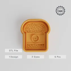 Lunch Shape Cutter & Stamp, Perfect for Cookies & Fondant, S/M/L Sizes, 6-Piece Set