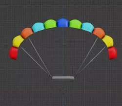 Parachute Low Poly  Low-poly 3D model