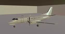 SAAB 340 and 3D Cockpit low poly model with generic livery Low-poly 3D model