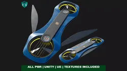 Sci Fi Hoverboard 2 All PBR Unity UE Textures Included  Low-poly 3D model