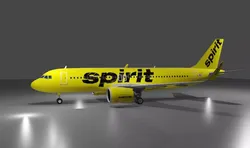 Spirit Airlines airbus  a320neo 3D model  Low-poly 3D model