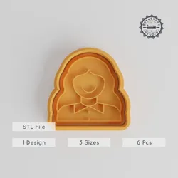 Student Shape Cutter & Stamp, Cookie & Fondant Set, Avatar Education Theme, 6 Piece, S/M/L Sizes