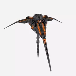 Triangular Spaceship Low-poly 3D model