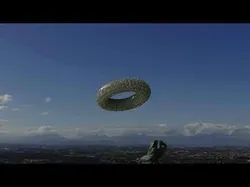 Ufo 3D model ring flying in sky 3D model