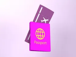 boarding pass with passport 3D model