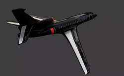 Business black private plane 3D model