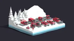 Cartoon Low Poly Winter Machines Pack