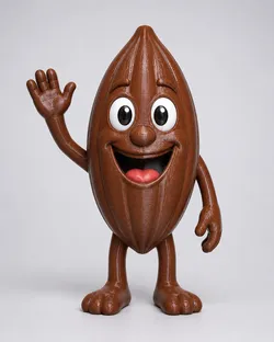 Fröhlicher Kakao-Charakter - Happy cocoa character