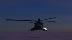 helicopter low poly game ready in sky at dusk Low-poly 3D model