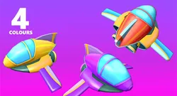 Jet Low Poly Cartoon  Low-poly 3D model