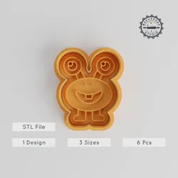 Long Eyes Monster Shape Cutter & Stamp Set, Cookie & Fondant Decorating, S/M/L, Cartoon Monster Design