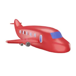 Red Airplane Low-poly 3D model