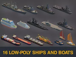 Ships and Boats Low-poly 3D model