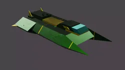 Spaceship 02F Low-poly 3D model