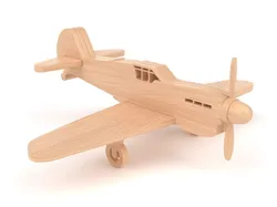 Wooden toy airplane 05 3D model